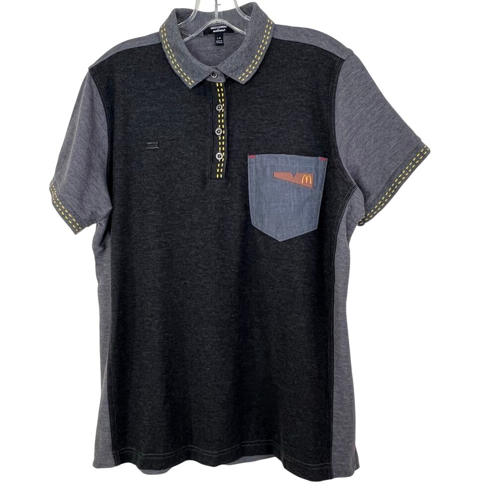 Timeless Elements McDonalds Employee Crew Shirt L Women Polo Gray Short Sleeve